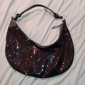 Black Sequin Large Hobo bag
